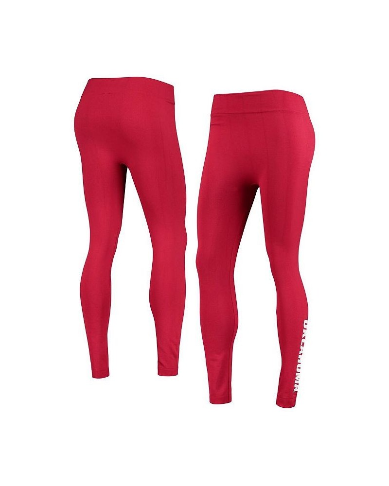 Women's Crimson Oklahoma Sooners Fleece Leggings Crimson $20.64 Pants