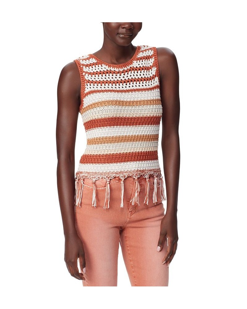 Women's Fynn Crochet Sleeveless Tank Top Baked Clay $42.57 Tops