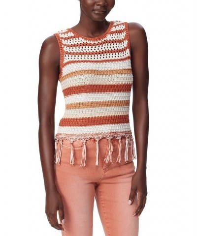 Women's Fynn Crochet Sleeveless Tank Top Baked Clay $42.57 Tops