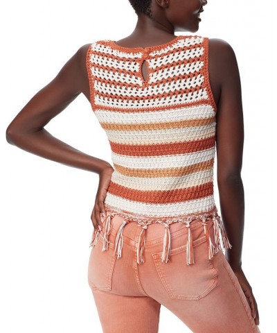 Women's Fynn Crochet Sleeveless Tank Top Baked Clay $42.57 Tops