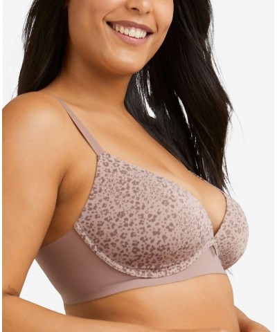 Women's One Fab Fit Wireless Demi Bra DM2301 Iced Mocha Leopard Print $13.33 Bras