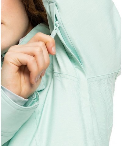 Juniors' Billie Hooded Zip-Front Snow Jacket Fair Aqua $55.79 Jackets