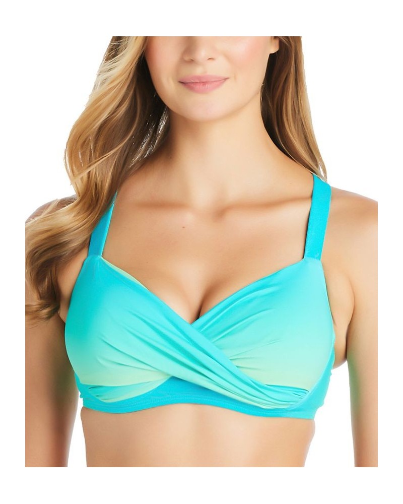 Women's Cool Breeze Underwire Bikini Top & Shirred High-Waist Bikini Bottoms Deep Water $42.42 Swimsuits