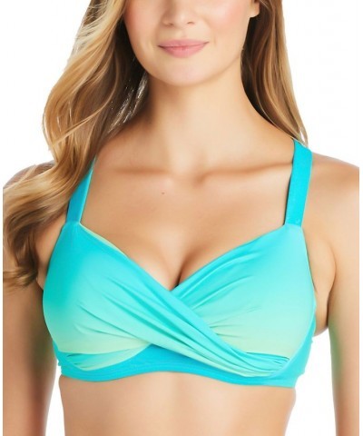 Women's Cool Breeze Underwire Bikini Top & Shirred High-Waist Bikini Bottoms Deep Water $42.42 Swimsuits