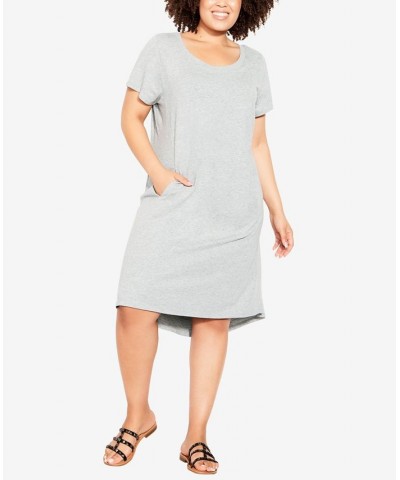 Plus Size Hello Sunshine Plain Dress Gray Marle $29.01 Dresses