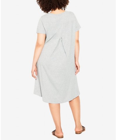 Plus Size Hello Sunshine Plain Dress Gray Marle $29.01 Dresses