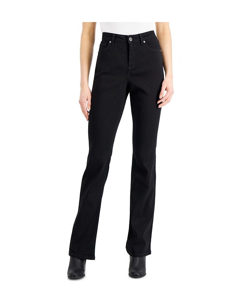 Women's High-Rise Curvy-Fit Bootcut Jeans Black Rinse $14.70 Jeans