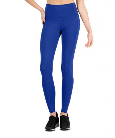 Petite Compression Pocket Full-Length Leggings Blue Illusion $12.54 Pants