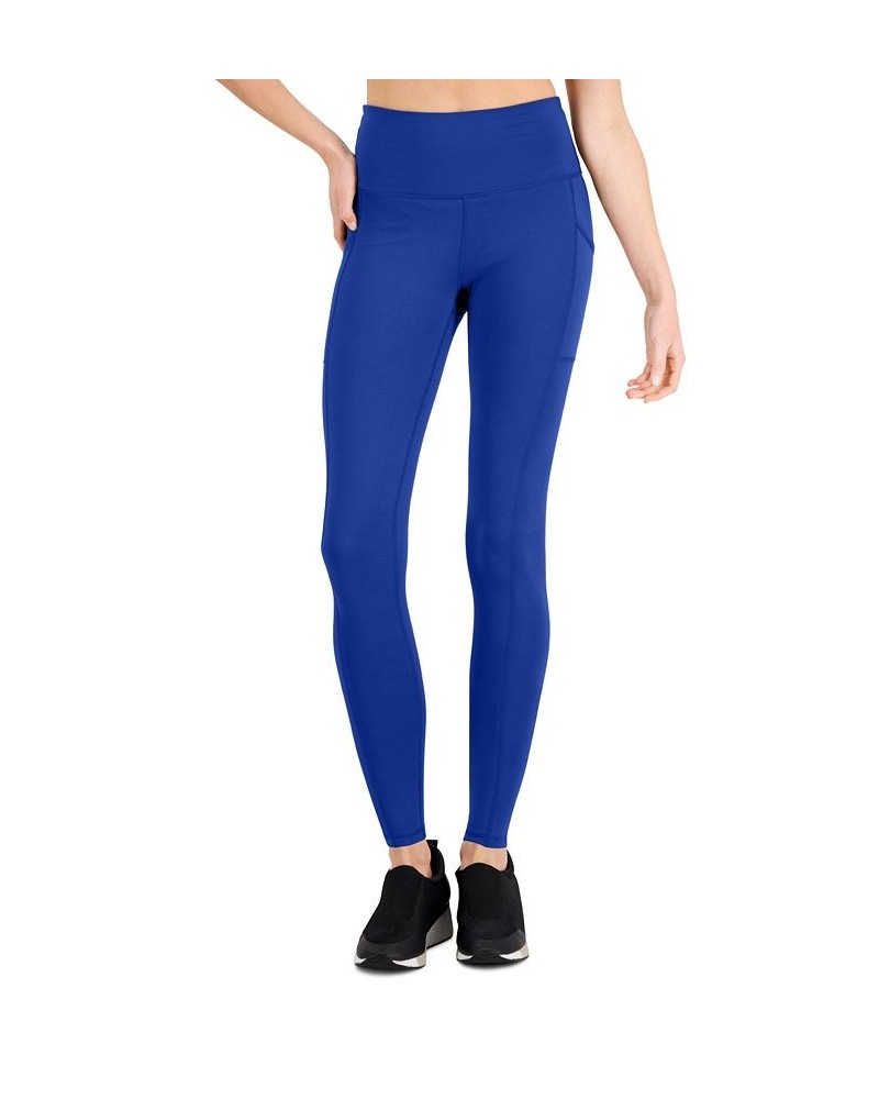 Petite Compression Pocket Full-Length Leggings Blue Illusion $12.54 Pants