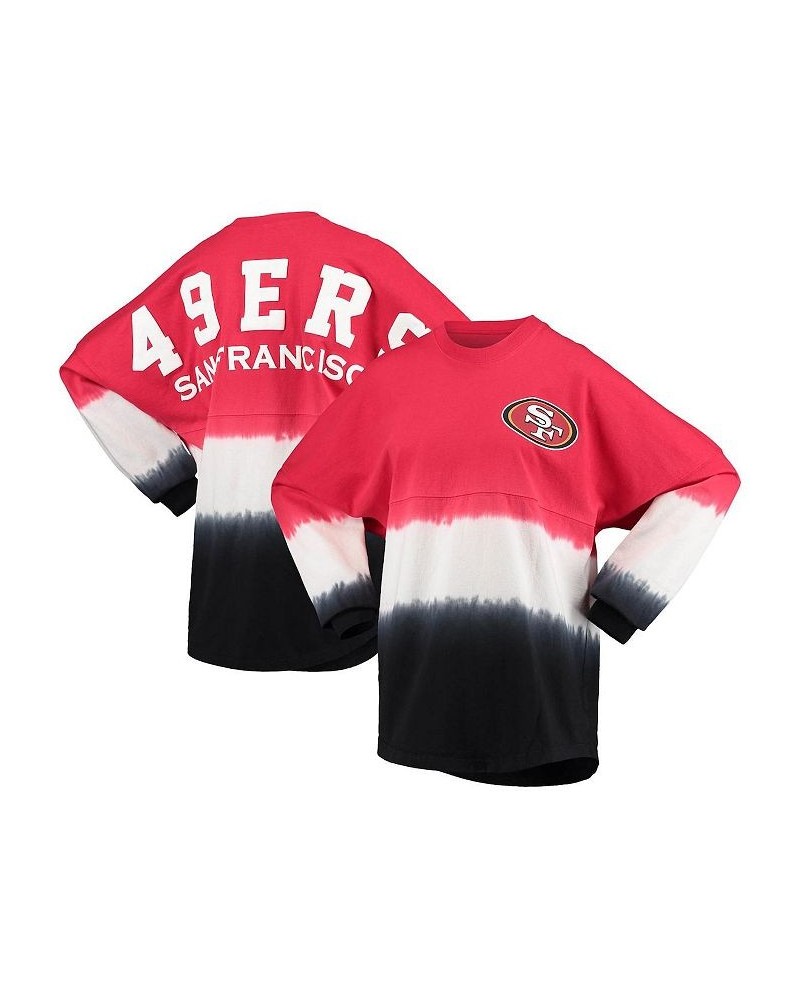 Women's Branded Scarlet Black San Francisco 49ers Ombre Long Sleeve T-shirt Scarlet, Black $42.50 Tops