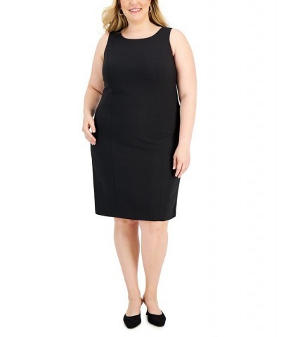 Plus Size Open-Front Sheath Dress Suit Black $57.80 Suits