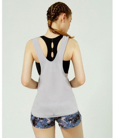 Atlas Laser Cut Mesh Tank for Women Purple $41.34 Tops