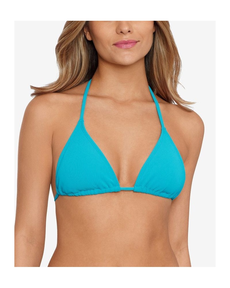 Women's Ribbed String Triangle Bikini Top & Matching Bottoms Blue $13.20 Swimsuits