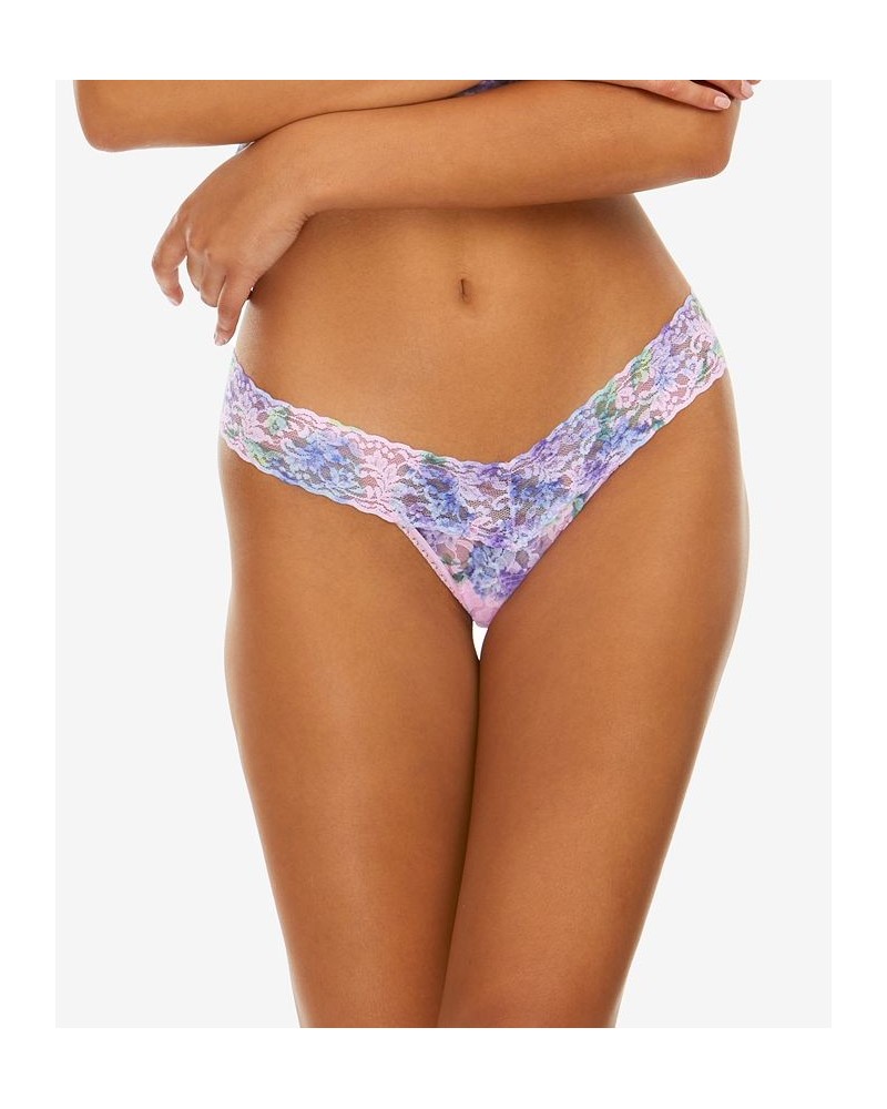 Low-Rise Printed Lace Thong Chess $12.75 Panty