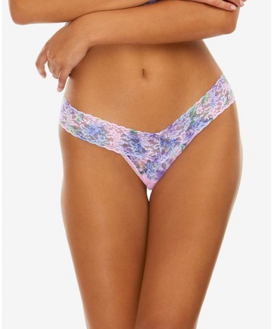 Low-Rise Printed Lace Thong Chess $12.75 Panty