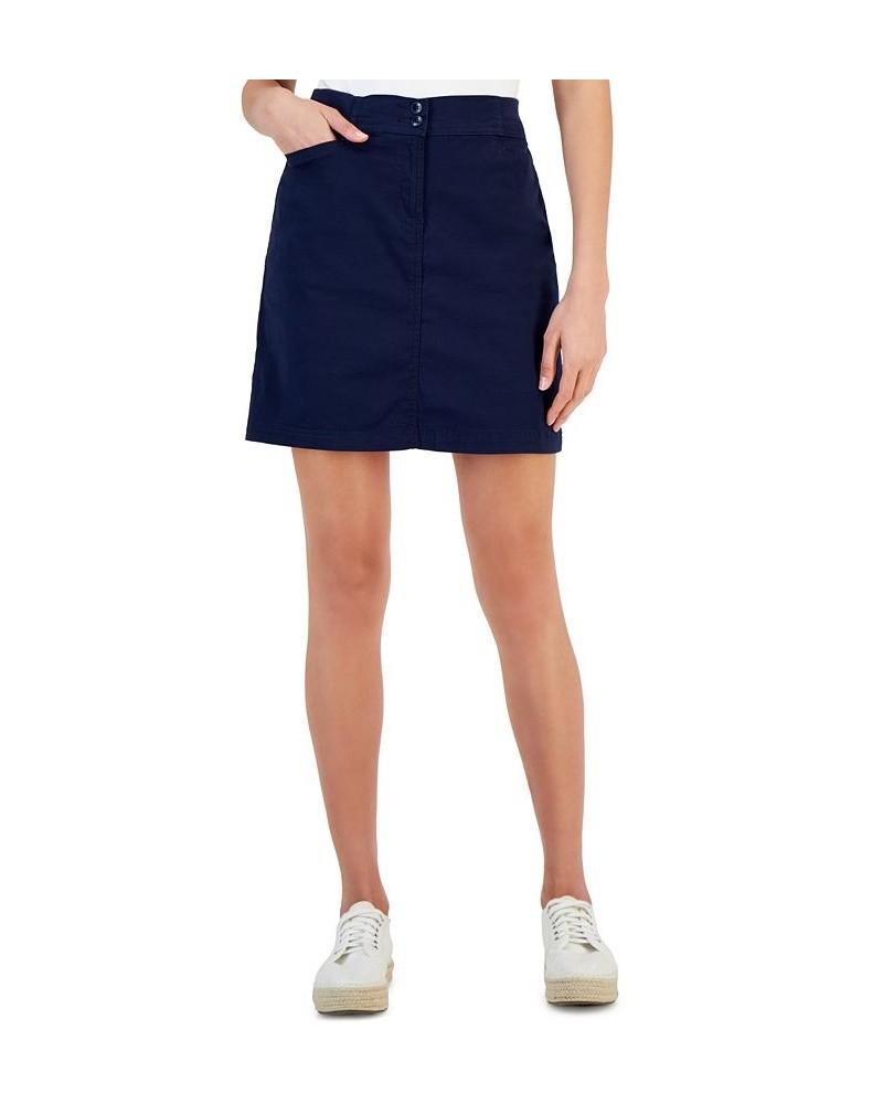 Women's Knit-Waistband Skort Blue $13.42 Skirts