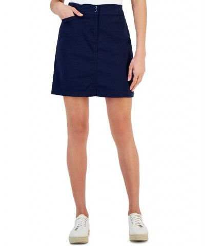 Women's Knit-Waistband Skort Blue $13.42 Skirts