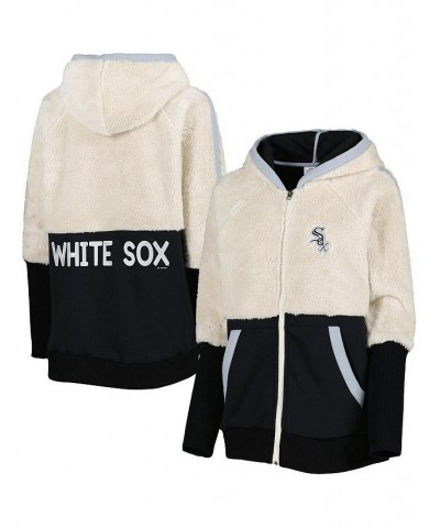 Women's Oatmeal Black Chicago White Sox Shuffle It Raglan Full-Zip Hoodie Oatmeal, Black $67.50 Sweatshirts