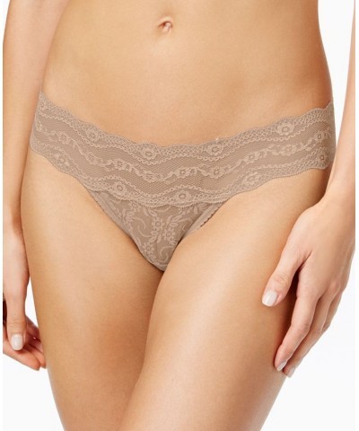 Lace Kiss Thong Underwear 970182 Tan/Beige $9.94 Panty