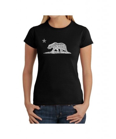 Women's Word Art T-Shirt - California Bear Black $17.64 Tops