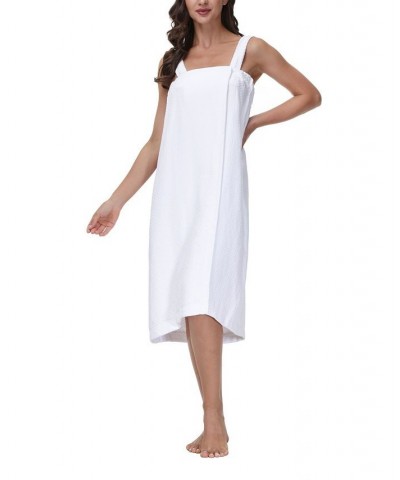 Women's Diamond Waffle Look Wrap White $26.88 Sleepwear