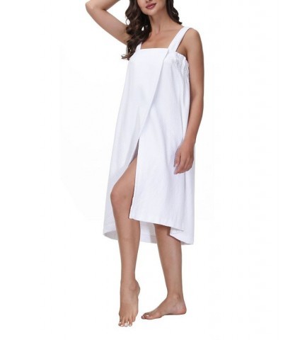 Women's Diamond Waffle Look Wrap White $26.88 Sleepwear