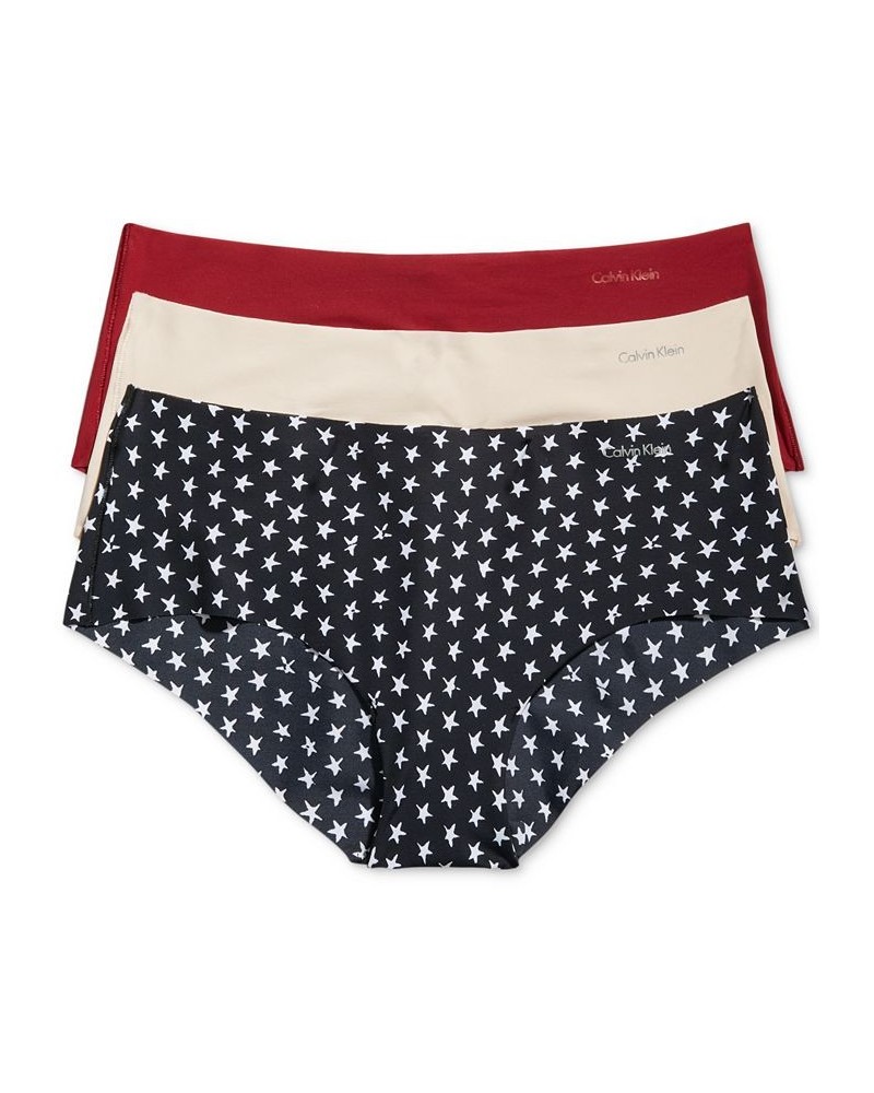 Women's Invisibles 3-Pack Hipster Underwear QD3559 Star Stamp/beechwood/red Carpet $17.67 Panty