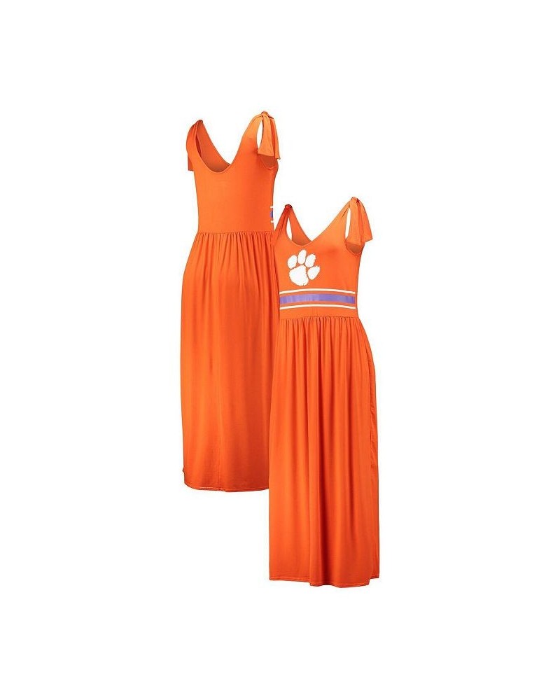 Women's Orange Clemson Tigers Game Over Scoop Neck Maxi Dress Orange $28.59 Dresses