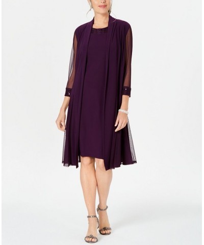 Embellished Dress & Duster Jacket Plum $40.46 Dresses