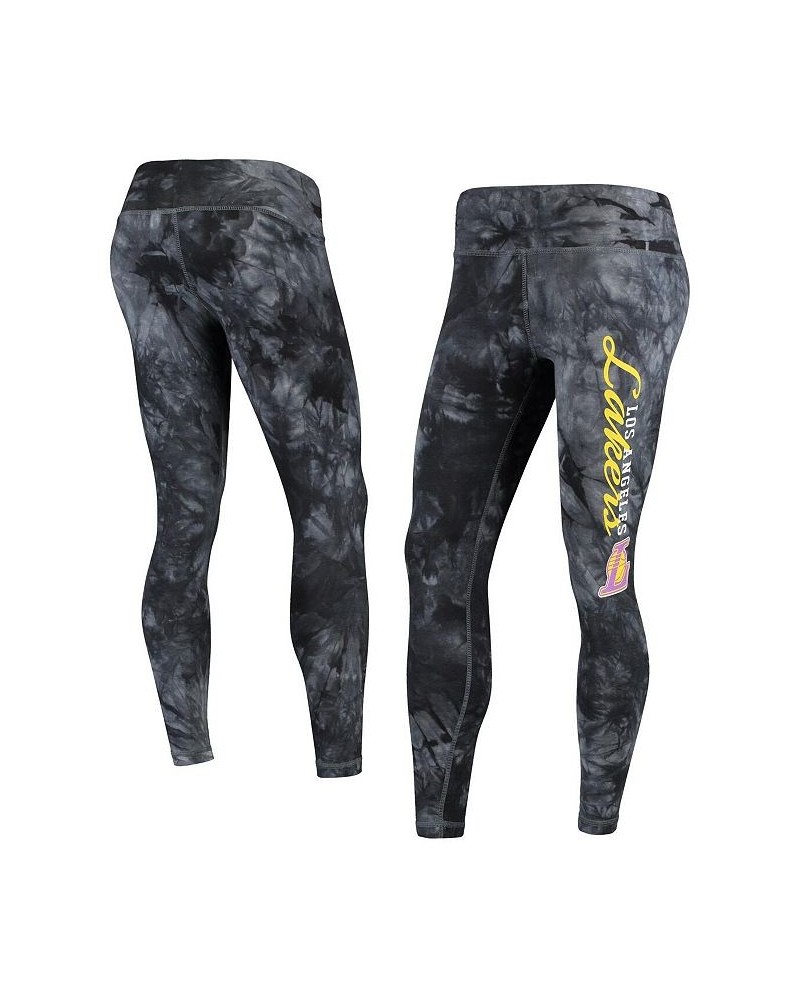 Women's Black Los Angeles Lakers Burst Tie-Dye Leggings Black $25.75 Pants