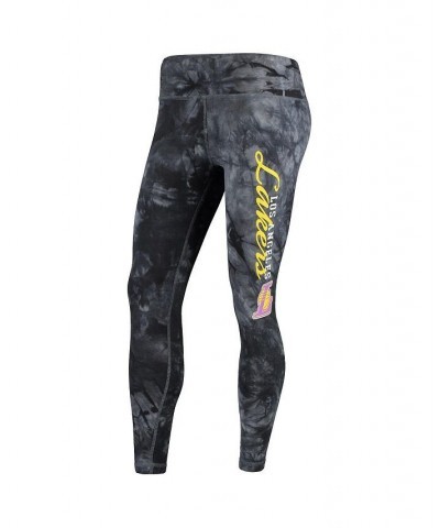 Women's Black Los Angeles Lakers Burst Tie-Dye Leggings Black $25.75 Pants