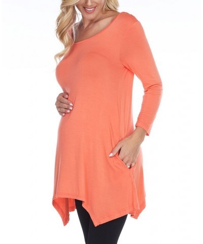 Maternity Kayla Tunic Top Orange $33.48 Tops