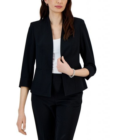 Women's Crepe Kiss-Front Blazer Black $31.26 Jackets