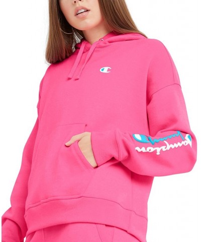 Women's Powerblend Graphic-Print Hoodie Pink $20.50 Tops