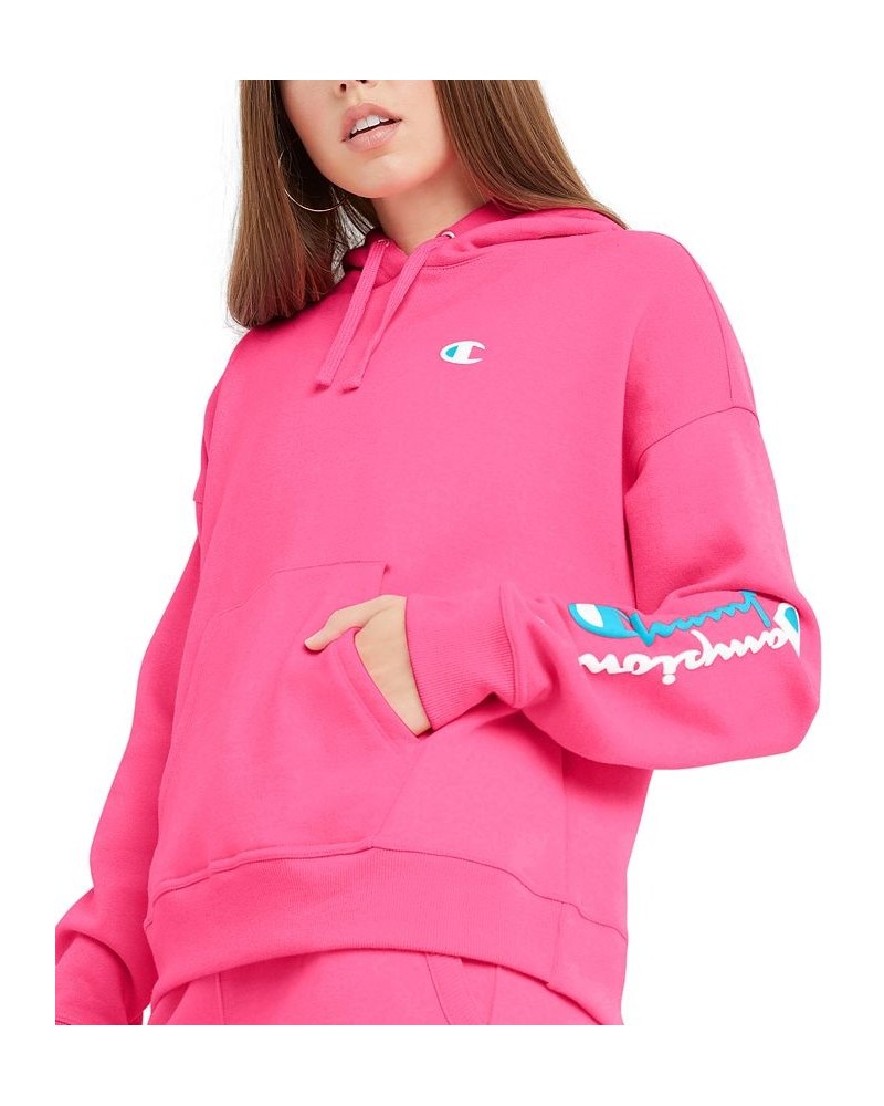 Women's Powerblend Graphic-Print Hoodie Pink $20.50 Tops