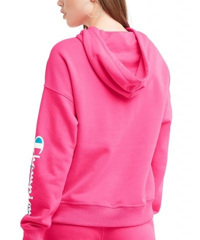 Women's Powerblend Graphic-Print Hoodie Pink $20.50 Tops