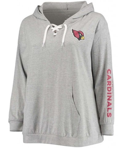 Women's Plus Size Heathered Gray Arizona Cardinals Lace-Up Pullover Hoodie Heathered Gray $27.30 Sweatshirts