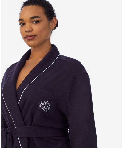 Women's Plus Size Shawl-Collar Robe Blue $43.12 Sleepwear