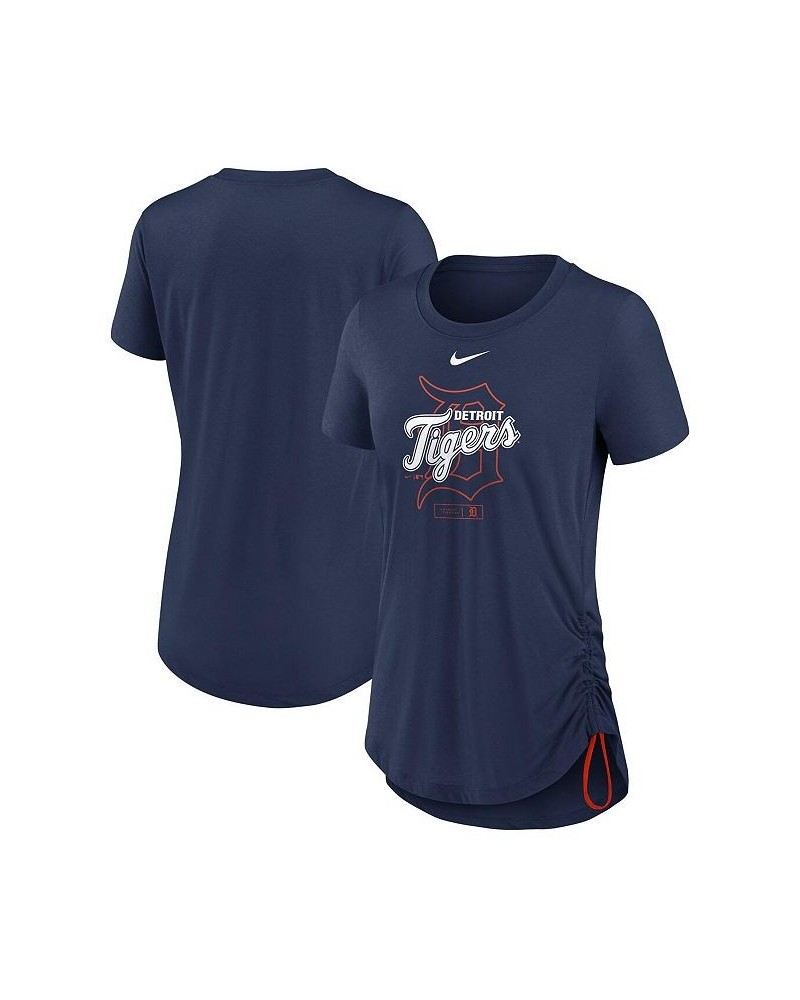 Women's Navy Detroit Tigers Side Cinch Fashion Tri-Blend Performance T-shirt Navy $23.50 Tops