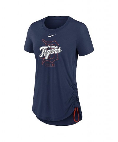 Women's Navy Detroit Tigers Side Cinch Fashion Tri-Blend Performance T-shirt Navy $23.50 Tops