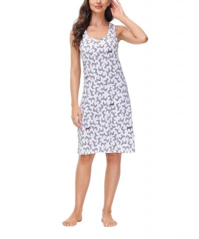 Women's Printed Sleeveless Sleepshirt Nightgown Valentine's Dot $32.48 Sleepwear