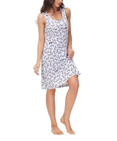 Women's Printed Sleeveless Sleepshirt Nightgown Valentine's Dot $32.48 Sleepwear