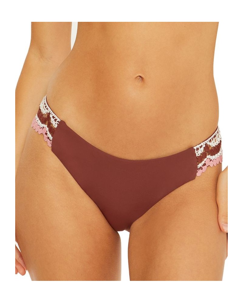 Women's Delilah Scallop-Crochet Hipster Bikini Bottoms Coconut $27.20 Swimsuits