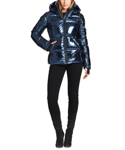 Kylie Hooded Down Puffer Coat Blue $34.96 Coats