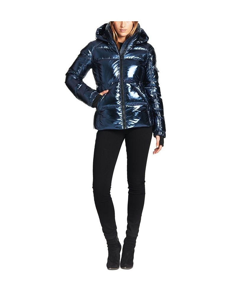 Kylie Hooded Down Puffer Coat Blue $34.96 Coats