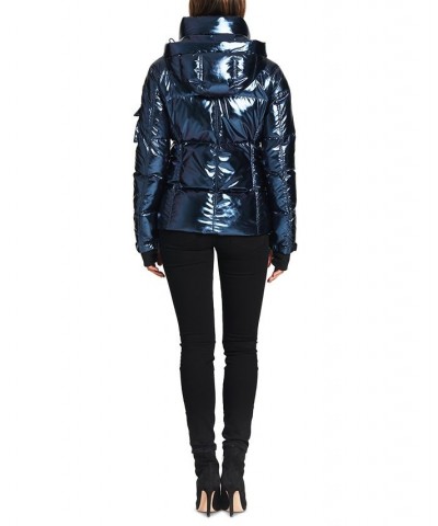 Kylie Hooded Down Puffer Coat Blue $34.96 Coats