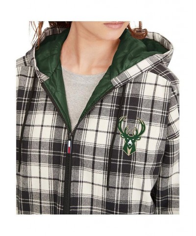 Women's Black Cream Milwaukee Bucks Molly Flannel Full-Zip Hoodie Black, Cream $64.00 Jackets