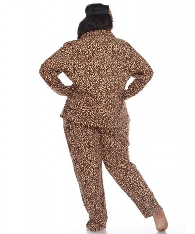 Plus Size 3-Piece Pajama Set Brown $26.00 Sleepwear