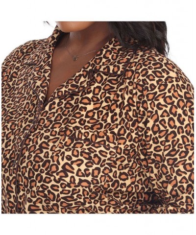 Plus Size 3-Piece Pajama Set Brown $26.00 Sleepwear