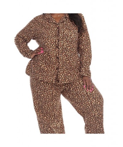 Plus Size 3-Piece Pajama Set Brown $26.00 Sleepwear